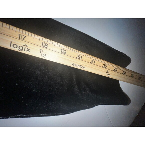 Signature Studio Shirt Black Velvet Tunic Shirt w/Lace Trim Womens Large - Picture 8 of 9